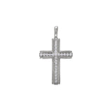 Cross Pendant Charm with Center Stone Channel