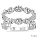 3/4 Ctw Round Cut Diamond Insert Ring in 14K White Gold