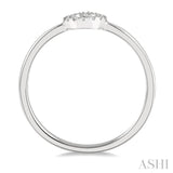 1/20 Ctw Cutout Circle Round Cut Diamond Stack Ring in 10K White Gold