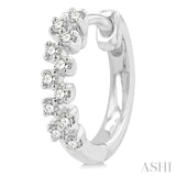 1/5 Ctw Petite Zigzag Layout Round Cut Diamond Fashion Huggies in 10K White Gold