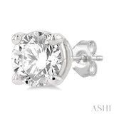 2 Ctw Diamond Stud Earrings in 14K White Gold