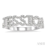 1/4 Ctw'JESSICA' Block Name Round Cut Diamond Ring in 10K White Gold