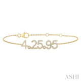 1/5 Ctw '4.25.95' Date Single Cut Diamond Bracelet in 10K Yellow Gold