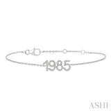 1/6 Ctw '1985' Date Single Cut Diamond Bracelet in 10K White Gold