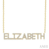 1/3 Ctw 'ELIZABETH' Block Name Round Cut Diamond Necklace in 10K Yellow Gold
