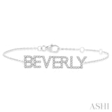 1/4 Ctw 'BEVERLY' Block Name Single Cut Diamond Bracelet in 10K White Gold