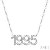 1/6 Ctw '1995' Date Single Cut Diamond Necklace in 10K White Gold
