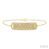 5/8 Ctw 'BROOKE' Nameplate Single Cut Diamond Bracelet in 10K Yellow Gold