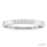1/4 Ctw 'HANNAH' Block Name Single Cut Diamond Bangle in 10K White Gold