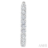8 Ctw Inside-Out Round Cut Diamond Hoop Earrings in 14K White Gold