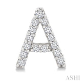 1/10 Ctw Initial'A' Single Cut Diamond Earrings in 10K White Gold