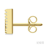 1/8 Ctw Initial 'W' Round Cut Diamond Earrings in 10K Yellow Gold