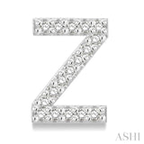 1/10 Ctw Initial 'Z' Single Cut Diamond Earrings in 10K White Gold