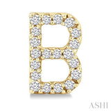 1/8 Ctw Initial 'B' Single Cut Diamond Earrings in 10K Yellow Gold