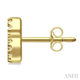 1/10 Ctw Initial 'S' Round Cut Diamond Earrings in 10K Yellow Gold