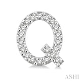 1/8 Ctw Initial 'Q' Single Cut Diamond Earrings in 10K White Gold