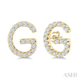1/8 Ctw Initial 'G' Single Cut Diamond Earrings in 10K Yellow Gold