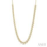 3 Ctw Round Cut Diamond Illusion Necklace in 14K Yellow Gold