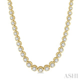3 Ctw Round Cut Diamond Illusion Necklace in 14K Yellow Gold