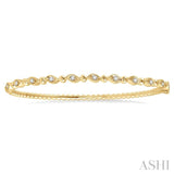 1/4 Ctw Marquise Link Round Cut Stackable Diamond Bangle in 14K Yellow Gold