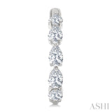 3/4 Ctw Pear Cut Diamond Link Fashion Half Hoop Earring in 14K White Gold