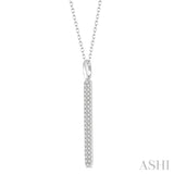 1/4 Ctw Rounded Bar Round Cut Diamond Pendant With Chain in 14K White Gold