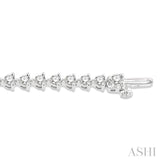 4 Ctw Round Cut Diamond 3-Prong Tennis Bracelet in 14K White Gold