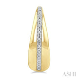 1/10 Ctw Bold Round Cut Diamond Panel Fashion Hoop Earring in Yellow Gold Vermeil