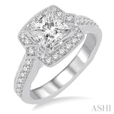 1/2 Ctw Diamond Semi-Mount Engagement Ring in 14K White Gold