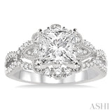 5/8 Ctw Diamond Semi-Mount Engagement Ring in 14K White Gold