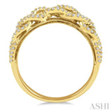 1/3 Ctw Lattice Round Cut Diamond Wedding Band in 14K Yellow Gold