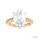1/10 Ctw Pear Shape Round Cut Diamond Akari Wheat Shank Semi-Mount Engagement Ring in 14K Rose and White Gold