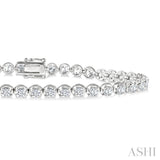 4 Ctw Round Cut Diamond Illusion Tennis Bracelet in 14K White Gold