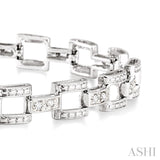 1/4 Ctw Round Cut Diamond Bar Link Bracelet in 10K White Gold