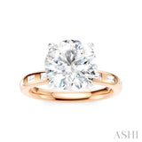 1/4 Ctw Round Shape Baguette and Round Cut Diamond Semi-Mount Engagement Ring in 14K Rose and White Gold