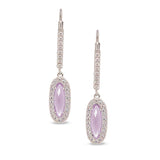 Oblong Simulated Amethyst Drop Earrings