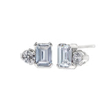 April Emerald Cut Birthstone Earrings