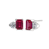 July Emerald Cut Birthstone Earrings