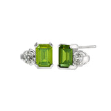 August Emerald Cut Birthstone Earrings