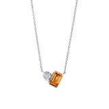 November Emerald Cut Birthstone Necklace