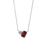 January Emerald Cut Birthstone Necklace