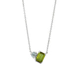 August Emerald Cut Birthstone Necklace