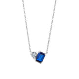 September Emerald Cut Birthstone Necklace