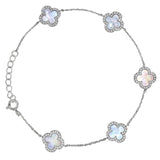 Mother of Pearl Clover Station Bracelet