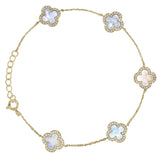 Mother of Pearl Clover Station Bracelet