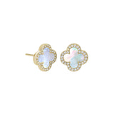 Mother of Pearl Clover Stud Earrings