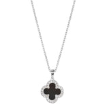 Black Onyx Clover Pendant
