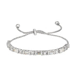 Round and Emerald Simulated Diamond Bolo Bracelet