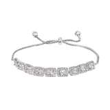 Emerald Cut Simulated Diamond Bolo Bracelet