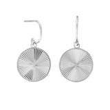 Diamond Cut Starburst Round Drop Earrings